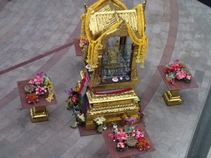 Mystery shrine (probably Buddhist) near a shopping mall in Shanghai.