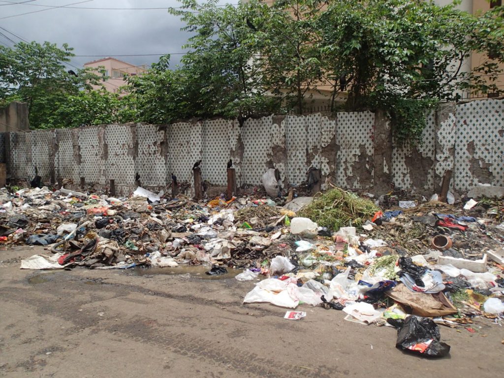 One of the many trash piles in the Tiljala bustee slum.