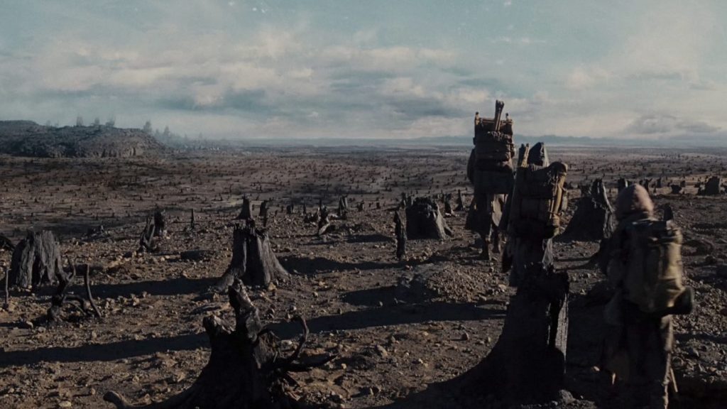 Noah entering the desolate land of Cain.